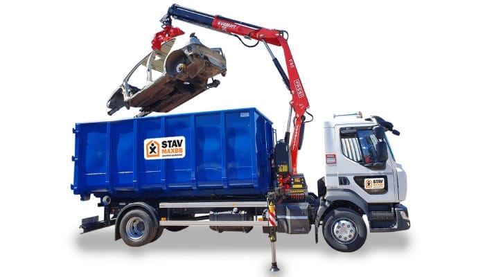 Nákladné auto s hydraulickou rukou s drapákom Nákladné auto s hydraulickou rukou s drapákom | STAVMAXBB